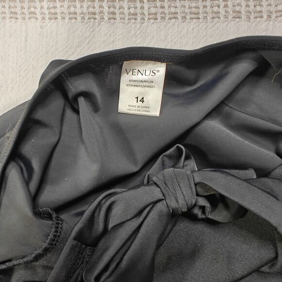 Venus Black One Piece Swimsuit Crochet Lace Detail Halter Swim Size 14 NEW - Picture 6 of 6